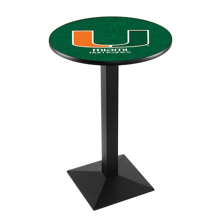 Holland Bar Stool Co 42" Blk Wrinkle Miami (FL) Pub Table, 36" dia. Top L217B4236Mia-FL